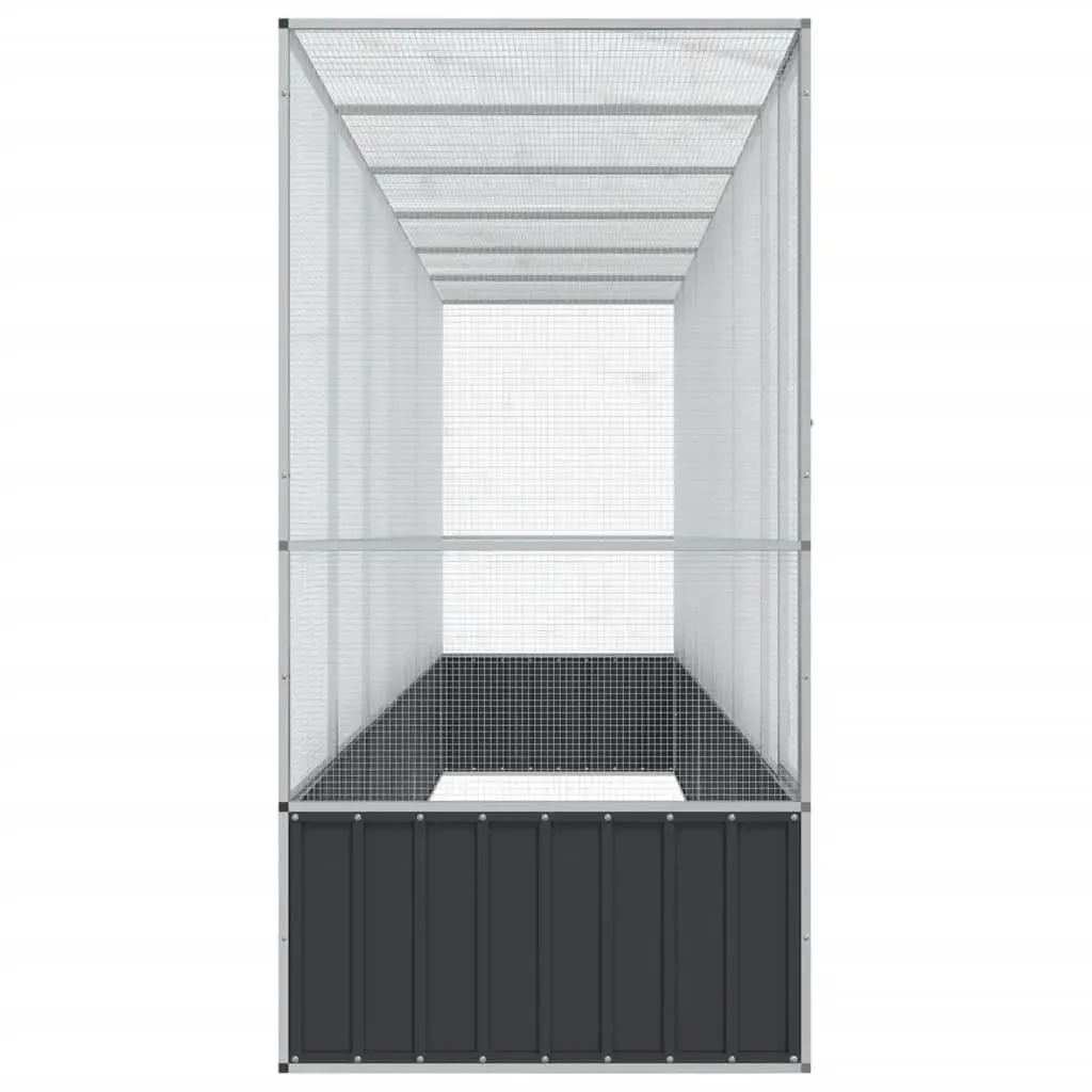 Bird Aviary Extension Large Outdoor Flight Cage Galvanised Steel 6265 x 107 x 212 cm Silver