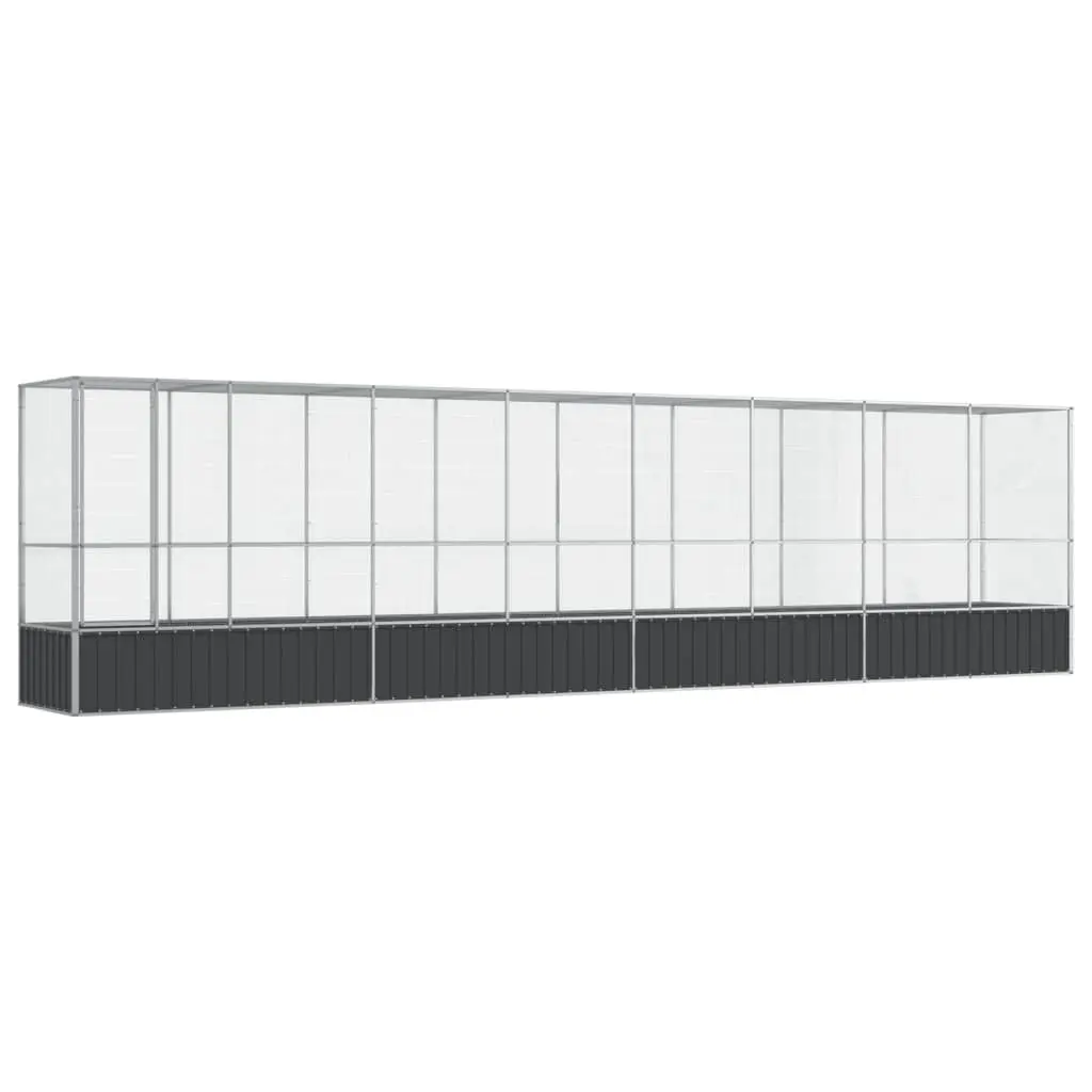 Bird Aviary Extension Galvanised Steel 834.5 x 107 x 212 cm Silver