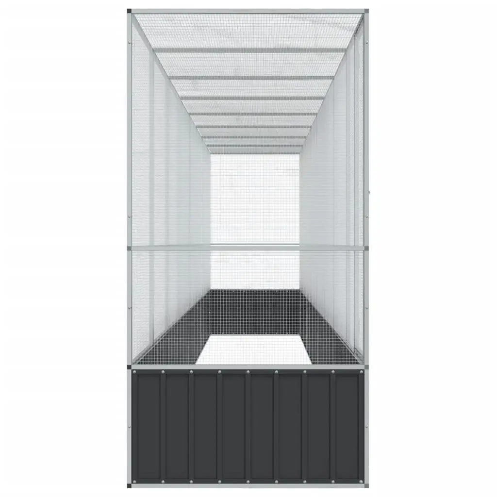 Bird Aviary Extension Galvanised Steel 834.5 x 107 x 212 cm Silver