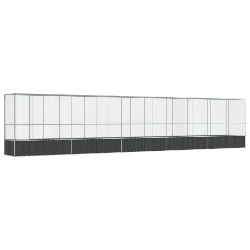 Large Bird Aviary with Extension Silver Steel Mesh Cage Outdoor Flight Pen