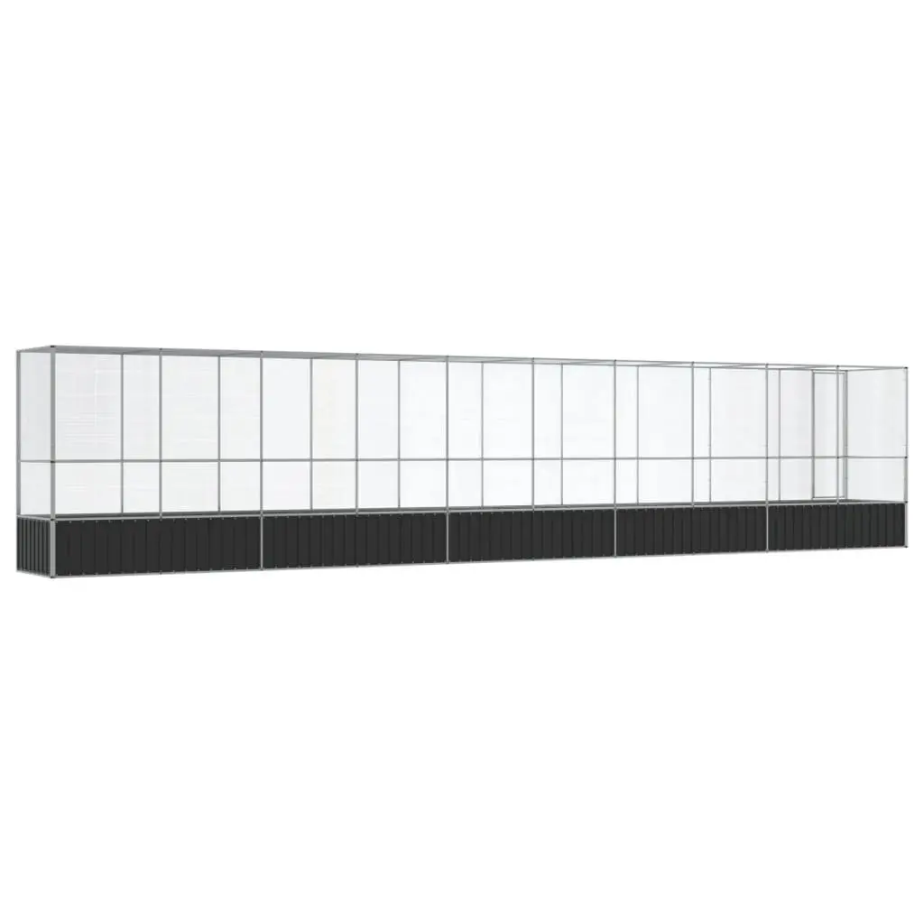 Large Bird Aviary with Extension Silver Steel Mesh Cage Outdoor Flight Pen