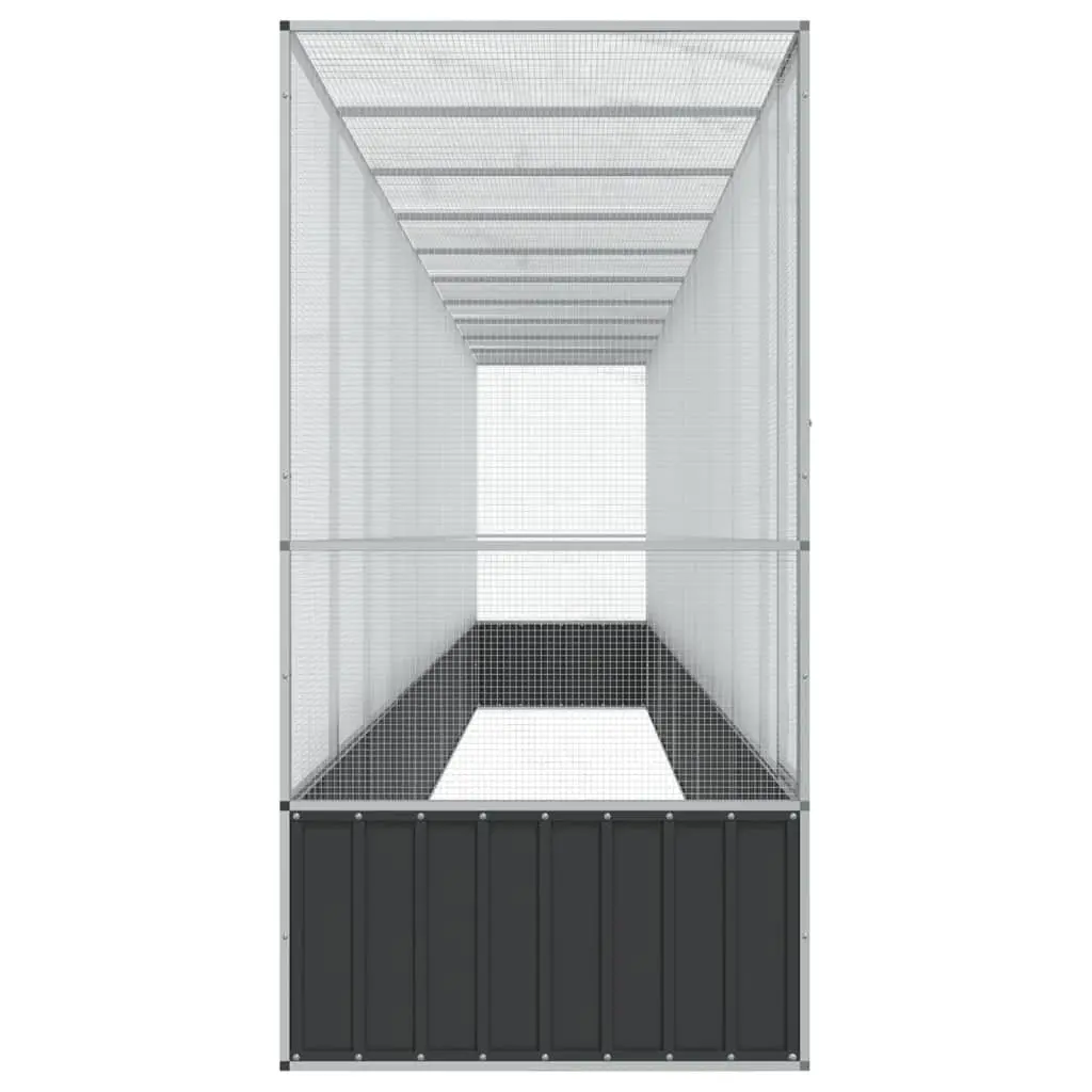 Large Bird Aviary with Extension Silver Steel Mesh Cage Outdoor Flight Pen