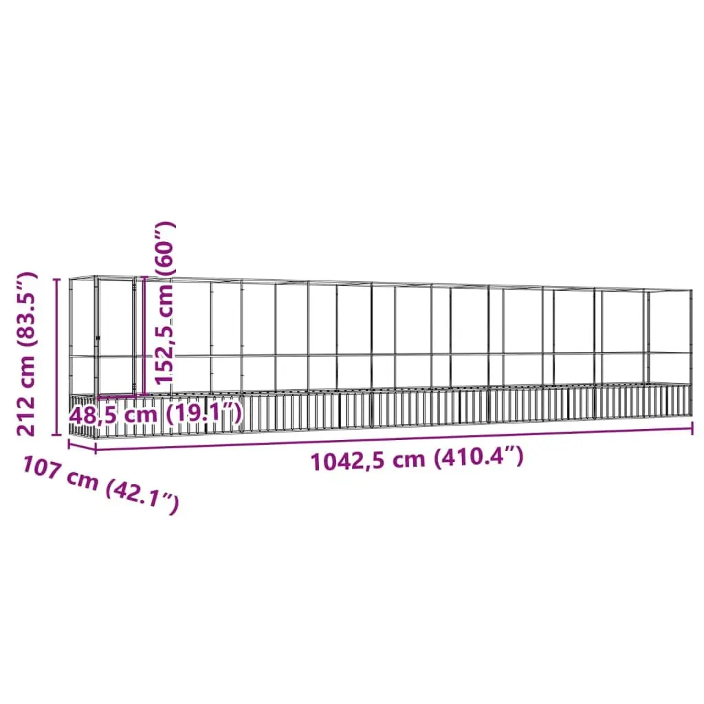 Large Bird Aviary with Extension Silver Steel Mesh Cage Outdoor Flight Pen