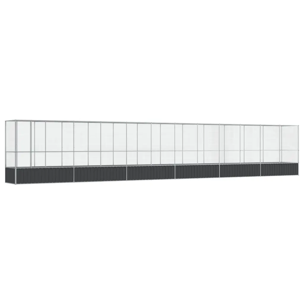 Large Bird Aviary with Extension Silver Steel Mesh Cage Outdoor Enclosure