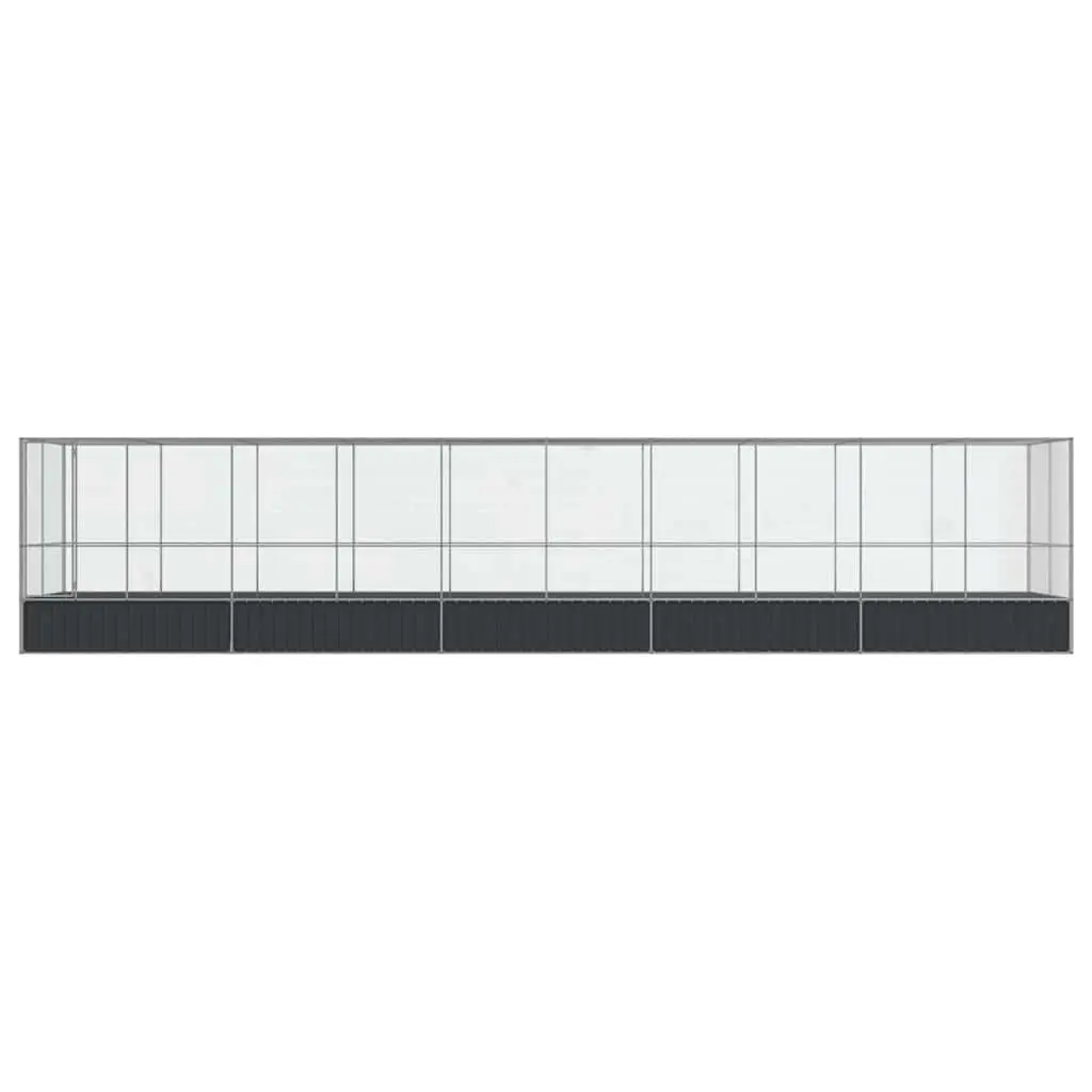 Large Bird Aviary Galvanised Steel 1039 x 207 x 212 cm Silver