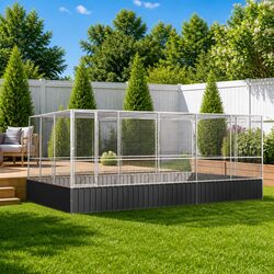 Functional Large Bird Aviary with Extension for Outdoor Use