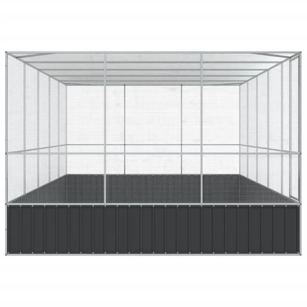 Bird Aviary Steel Mesh Cage Large Outdoor Enclosure Silver 518 x 307 x 212 cm