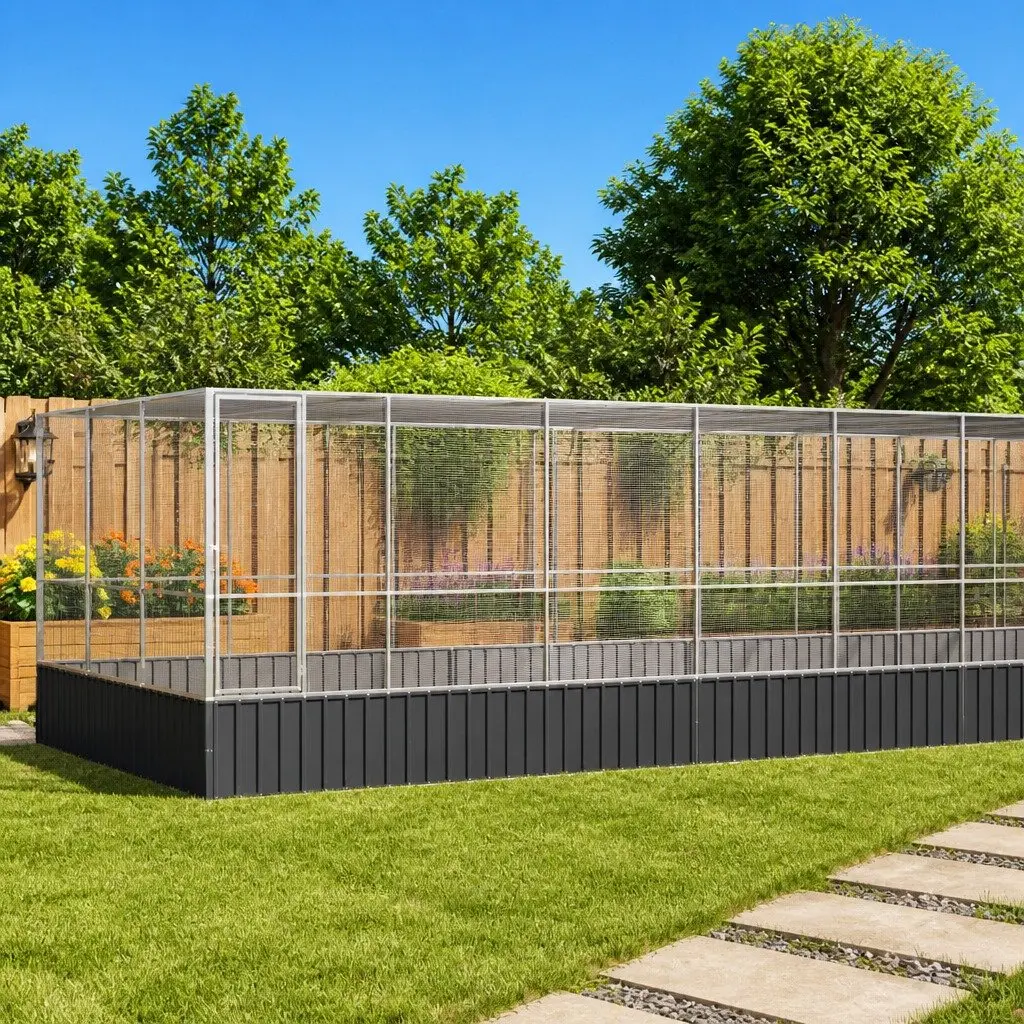 Aviary with Extension for Safe Outdoor Use 1139x307x212cm