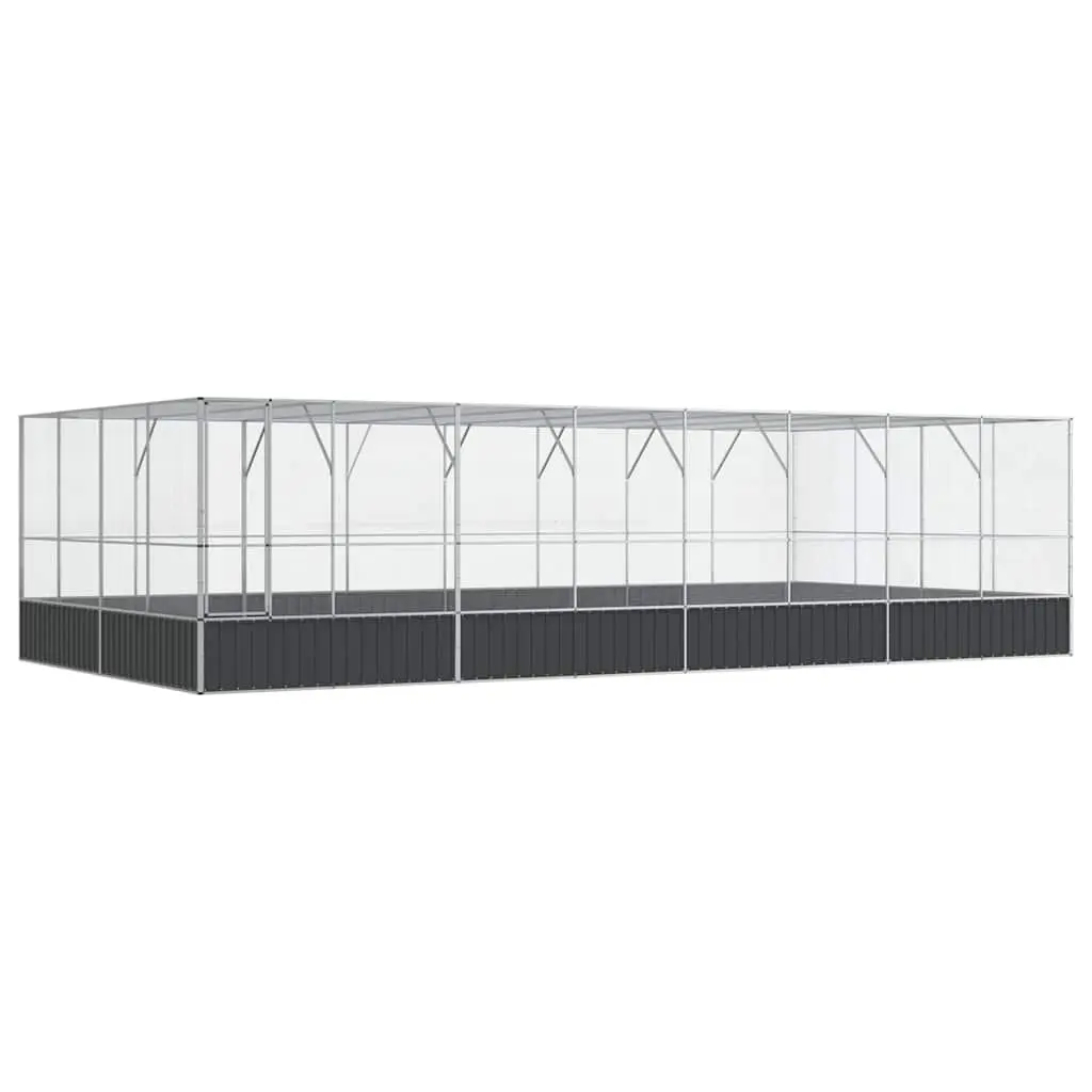 Bird Aviary Steel Mesh Large Silver Outdoor Cage with Extension