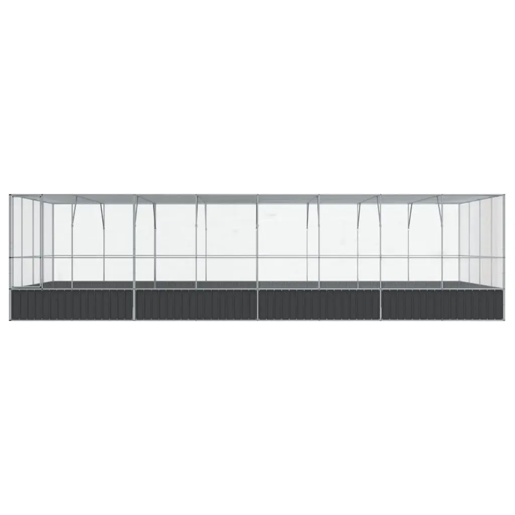Bird Aviary Steel Mesh Large Silver Outdoor Cage with Extension