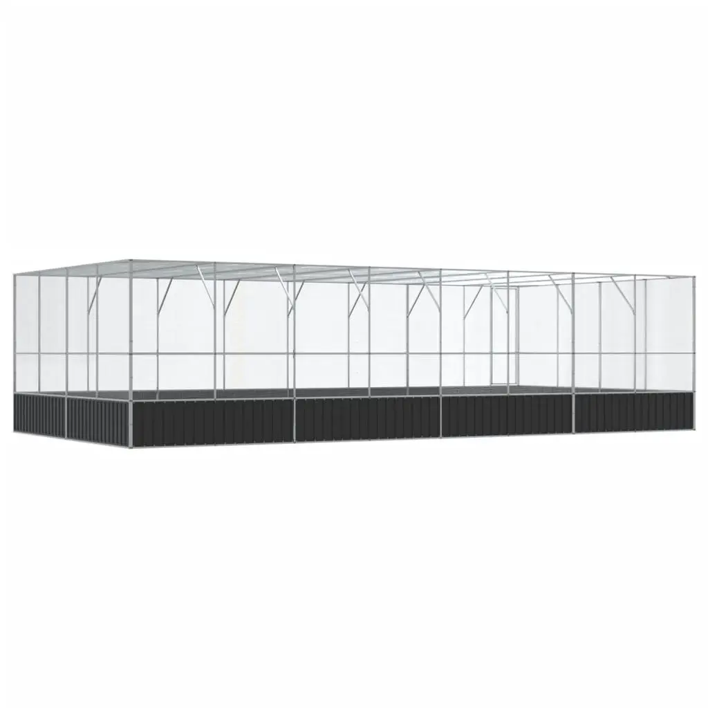 Bird Aviary Steel Mesh Large Silver Outdoor Cage with Extension
