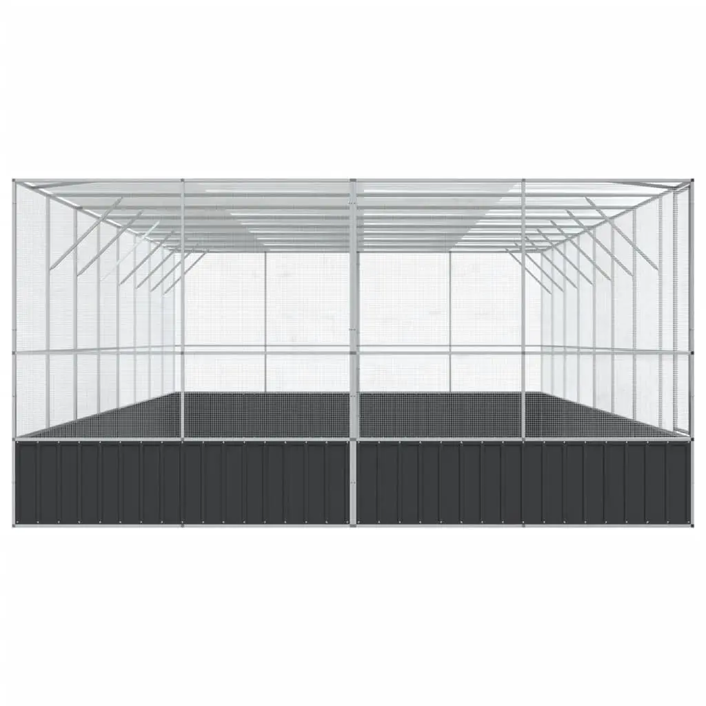 Bird Aviary Steel Mesh Large Silver Outdoor Cage with Extension