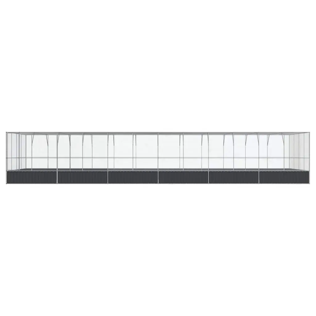 Bird Aviary Enclosure Steel Mesh 1246x414x212cm Large with Extension Silver