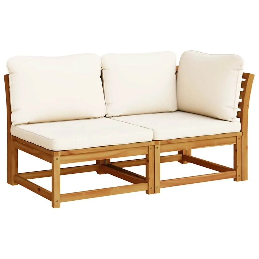 Outdoor Sectional Sofa Set 5 Piece Garden Lounge Furniture with Cushions Wood