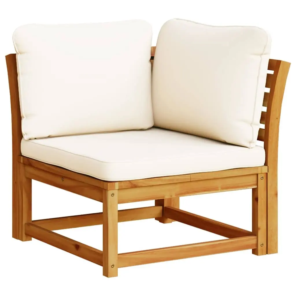 Garden Lounge Set 6 Piece Outdoor Sectional Sofa with Cushions Acacia Wood Brown