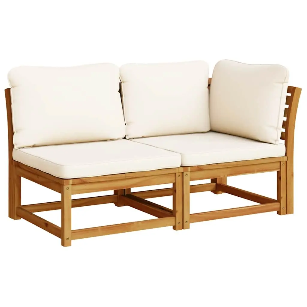 Garden Lounge Set 9 Piece Outdoor Sectional Sofa with Cushions Acacia Wood