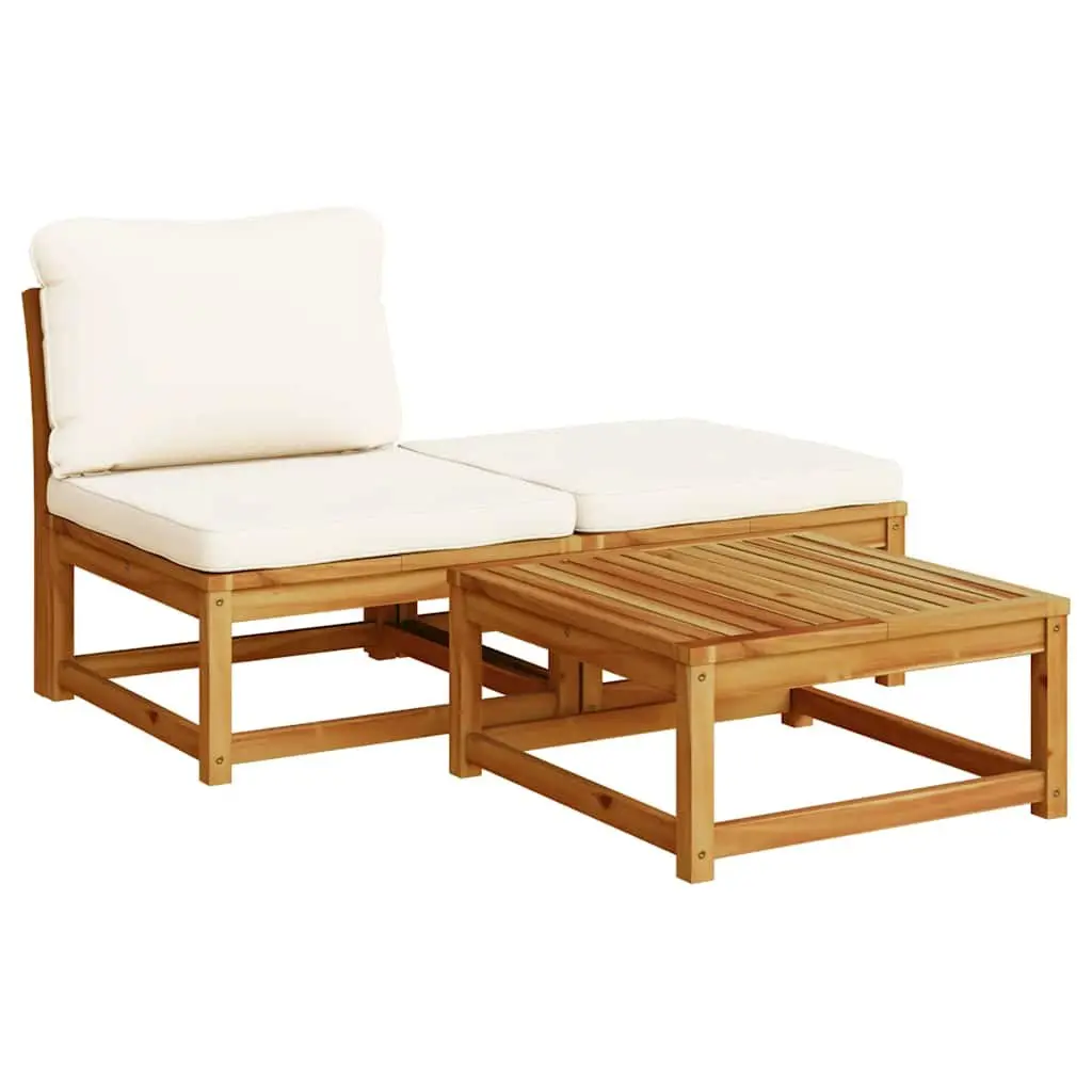Outdoor Sectional Sofa Set 6 Piece Brown Solid Acacia Wood with Cushions
