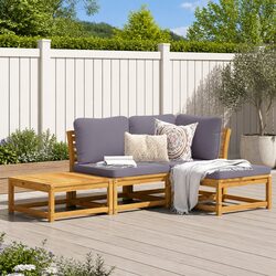 Practical Garden Lounge Set: 4 Modular Pieces