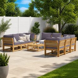 Perfect for Your Patio: 9-Piece Lounge Set with Cushions