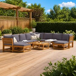 Versatile 11 Piece Garden Lounge Sofa Set for Outdoor Use