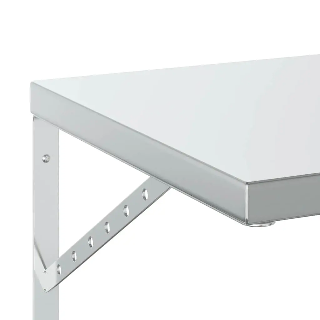 Floating Wall Shelves Stainless Steel 100x40cm Silver 2 Piece Storage Display