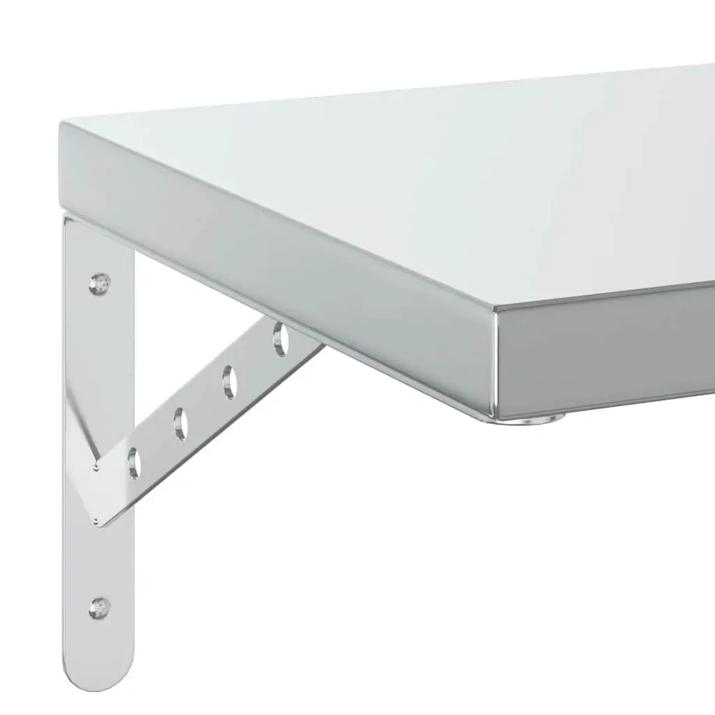 Wall Shelves Stainless Steel 75x30 cm Silver 2 Piece Floating Storage Display