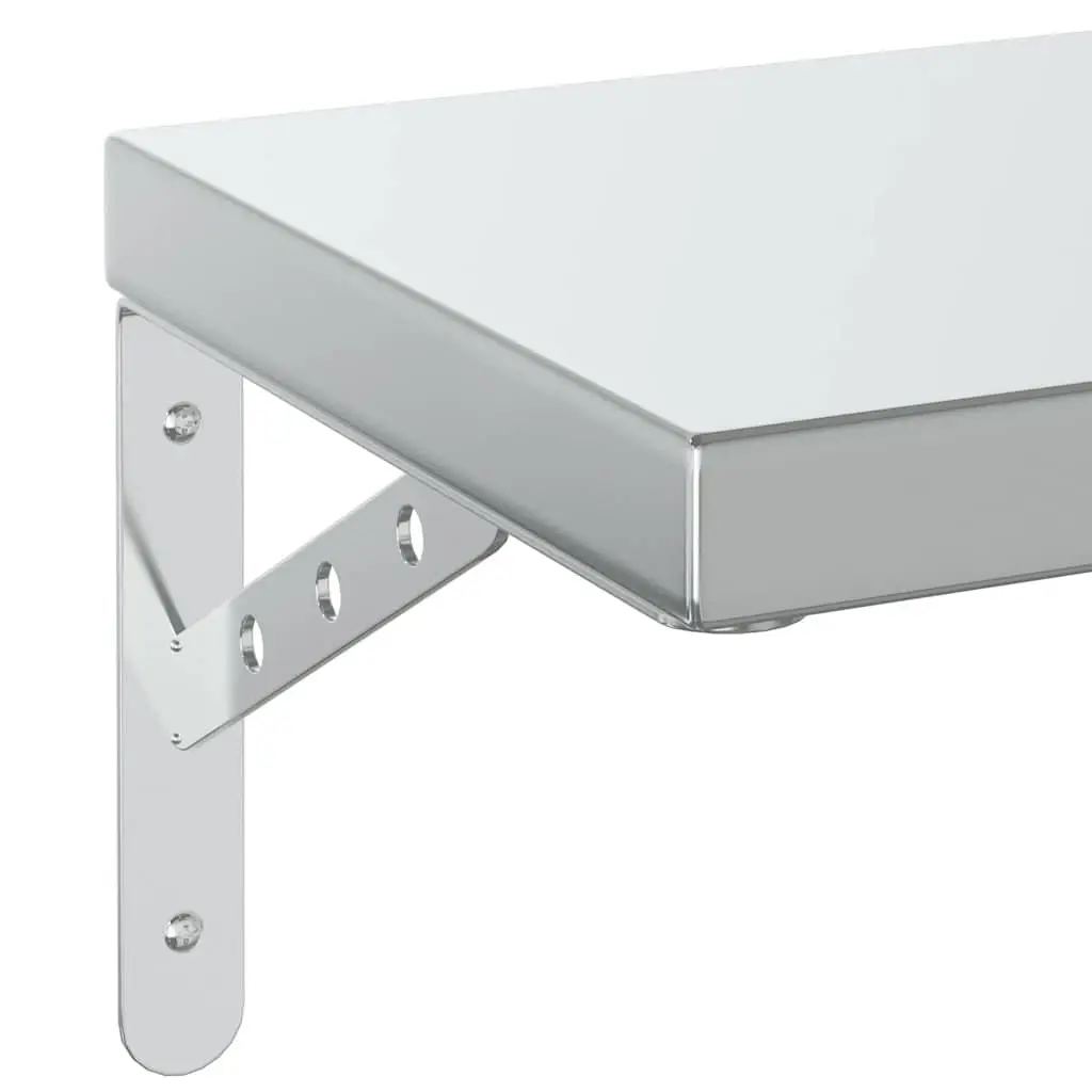 Floating Wall Shelves Storage Rack Stainless Steel 75x23.5 cm Silver 2 Piece