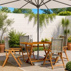 Grey Foldable Outdoor Chairs for Relaxation - Set of 4