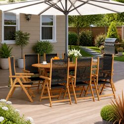 8-Piece Folding Reclining Chairs for Your Garden or Patio