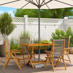 Practical 4 Pcs Grey Folding Chairs for Outdoor Use