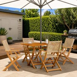 Folding Garden Chairs 4 pcs for Outdoor Living