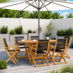 Practical Folding Outdoor Chairs - Set of 6 in Black