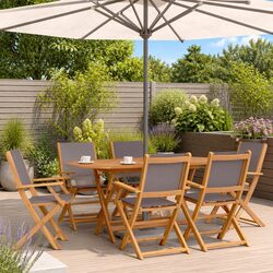 Folding Garden Chairs Set 8 pcs Anthracite Outdoor Seating Patio Furniture