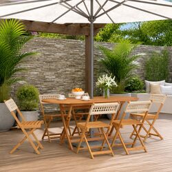 Practical Folding Garden Chairs for Outdoor Use, Set of 6