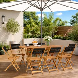 Versatile Outdoor Folding Chairs Set of 8 in Black