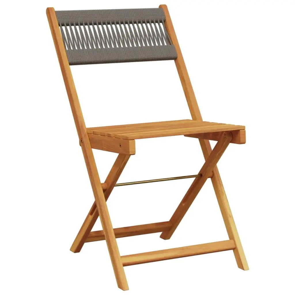 Folding Garden Chairs Acacia Wood Grey 4 Piece Outdoor Seating Patio Furniture