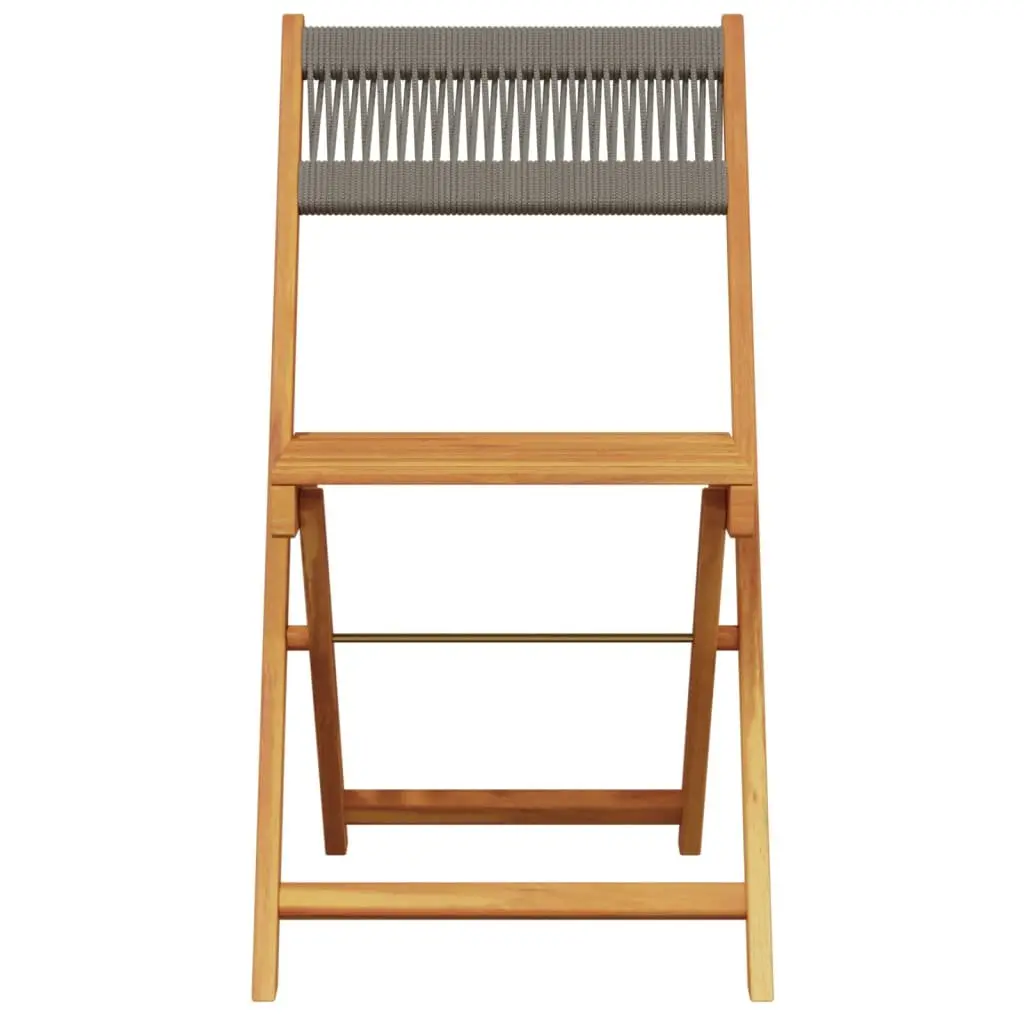 Folding Garden Chairs Acacia Wood Grey 4 Piece Outdoor Seating Patio Furniture