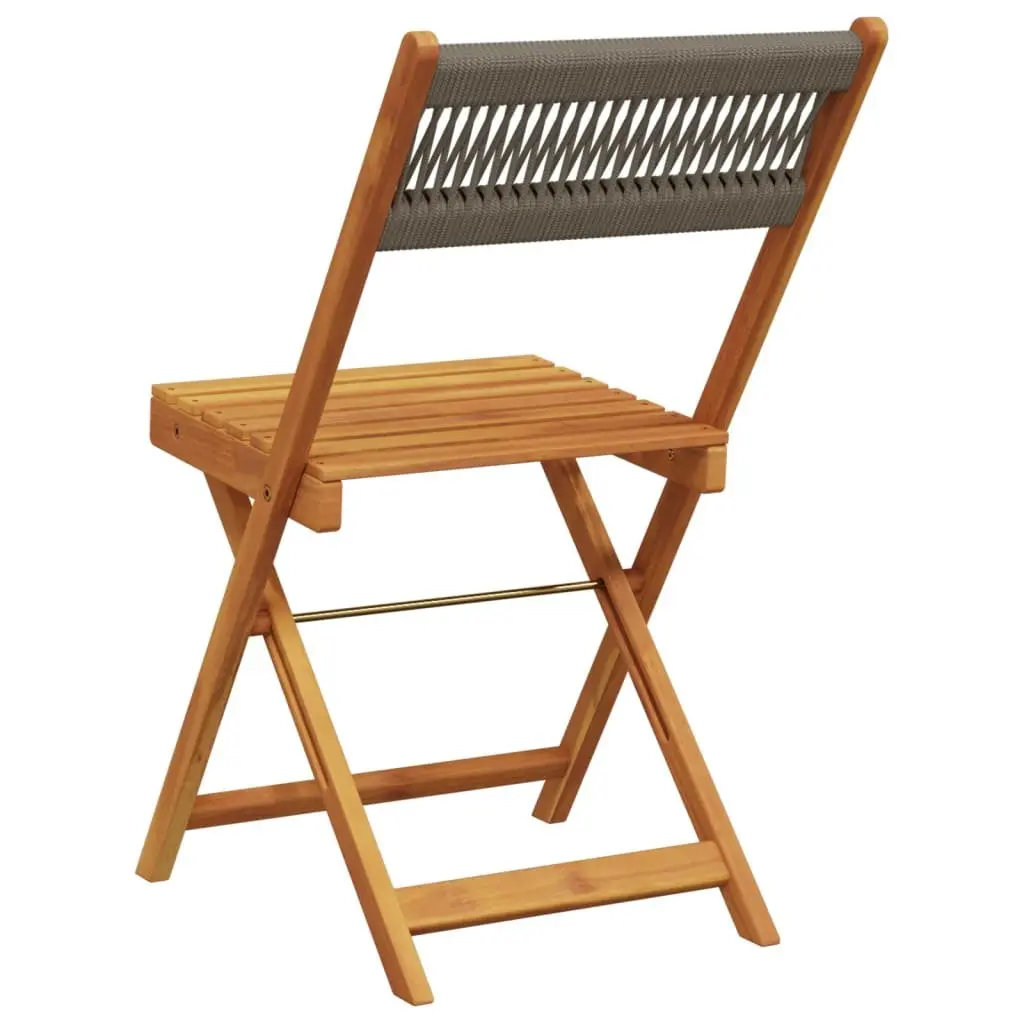Folding Garden Chairs Acacia Wood Grey 4 Piece Outdoor Seating Patio Furniture