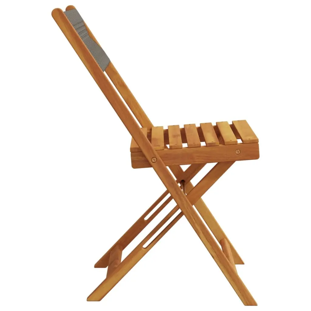 Folding Garden Chairs Acacia Wood Grey 4 Piece Outdoor Seating Patio Furniture
