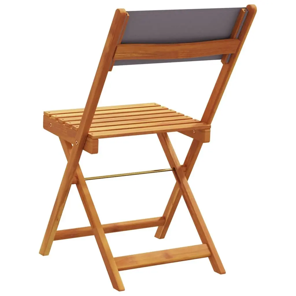 Folding Garden Chairs Set Solid Acacia Wood 8 Piece Anthracite Outdoor Seating