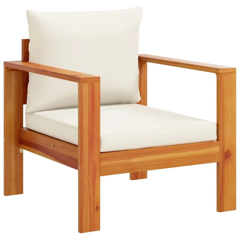 Garden Sofa Set 5 Piece Outdoor Furniture Patio Seating Acacia Wood Cream
