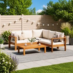 Practical 4 Piece Modular Garden Sofa Set - Grey