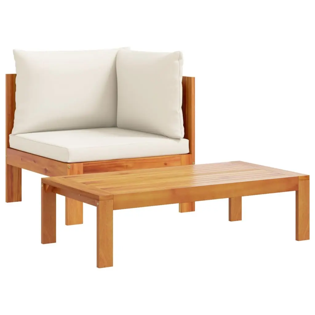 Garden Sofa Set 5 Piece Outdoor Furniture Patio Lounge with Cushions Cream