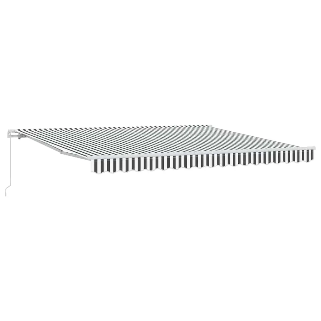 Manual Retractable Awning Aluminium 400x300cm Anthracite White