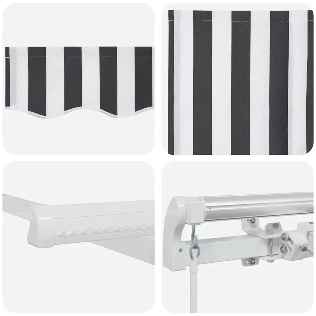 Manual Retractable Awning Aluminium 400x300cm Anthracite White