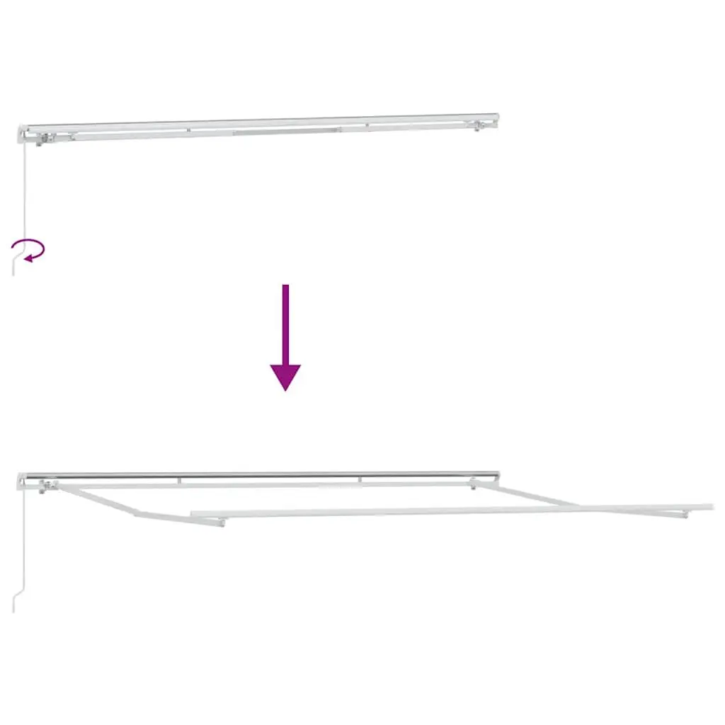 Manual Retractable Awning Aluminium 400x300cm Anthracite White