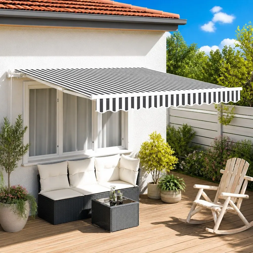 Retractable Awning Aluminium 300x250cm Anthracite White