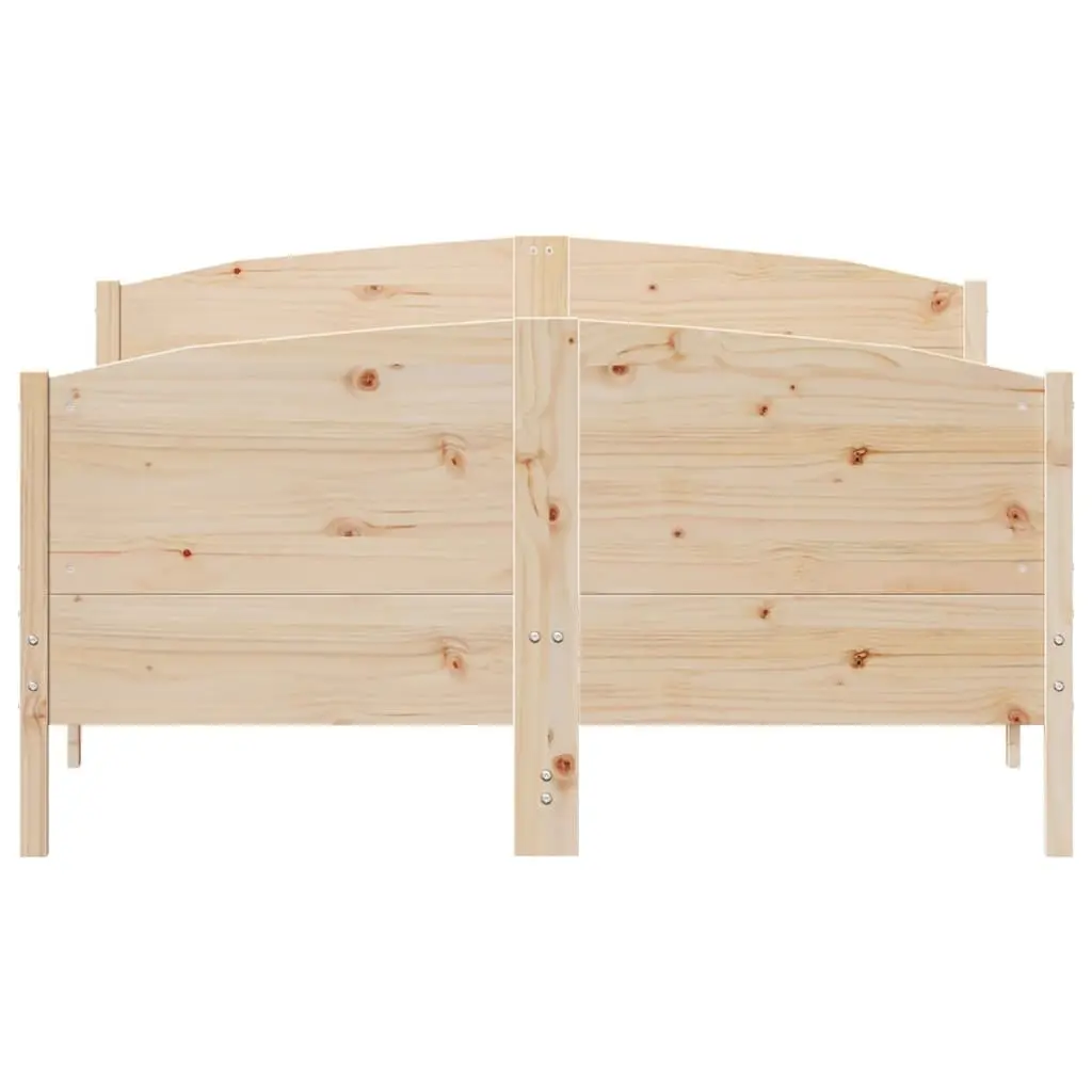 Bed Frame Solid Pine Wood 150x200 cm Brown