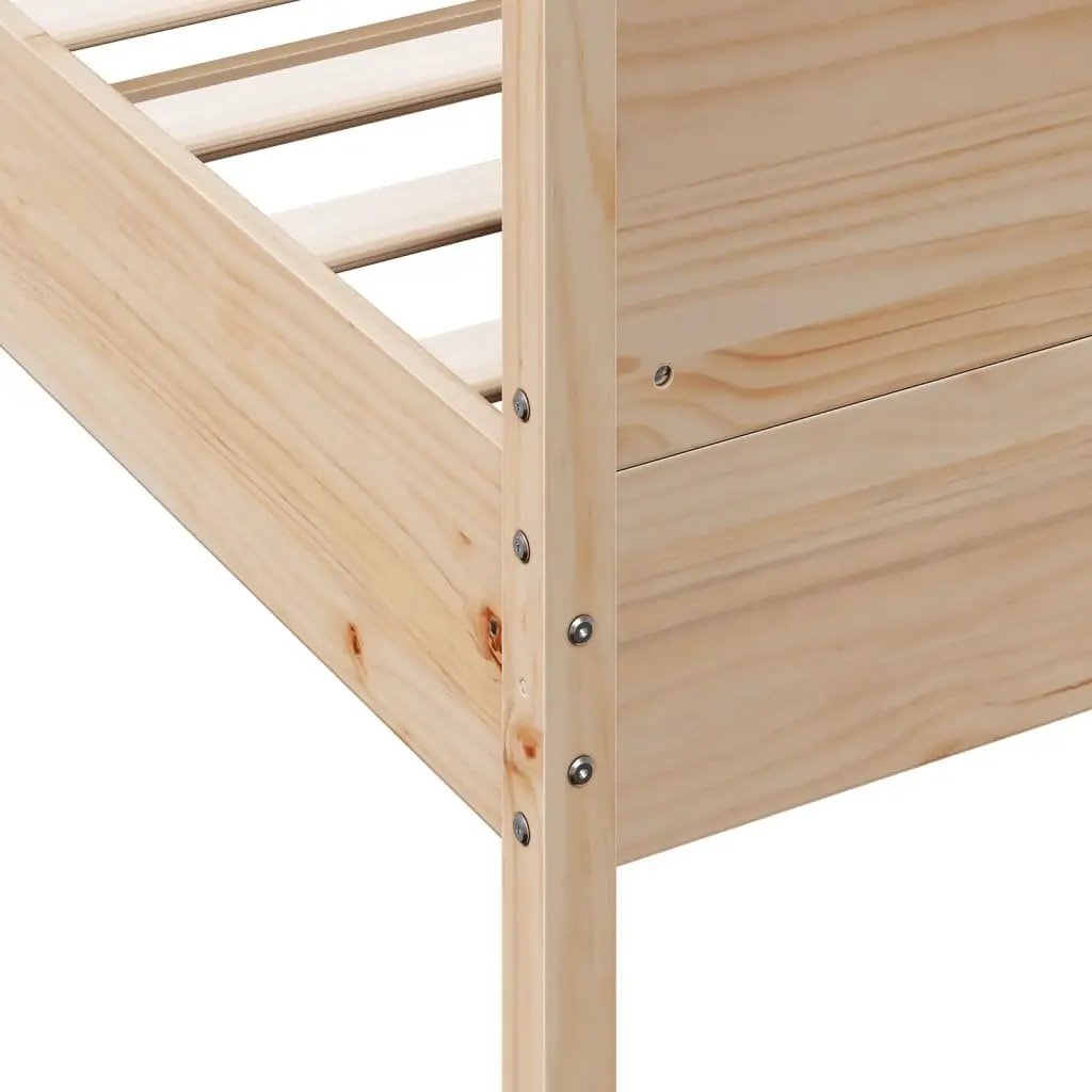 Bed Frame Solid Pine Wood 150x200 cm Brown