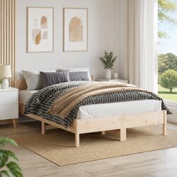 Versatile 150x200 cm Pine Bed Frame for Every Bedroom